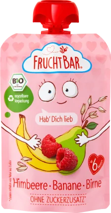 Squeeze raspberry, banana, pear, oat drink from 6 months, 100 g