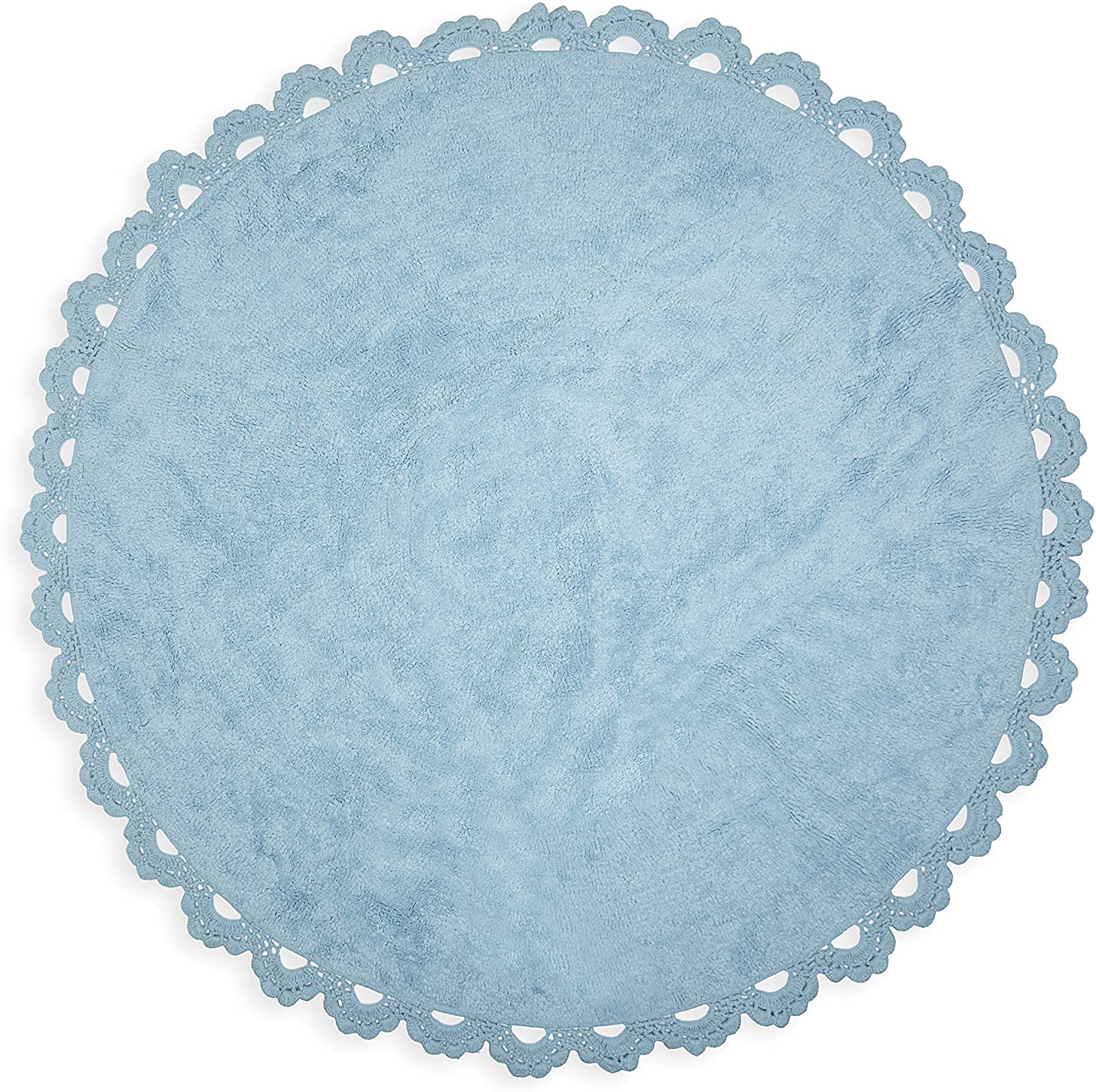 Ideenreich Chanel Rug Round Washable 140 cm Cotton Blue 140 cm