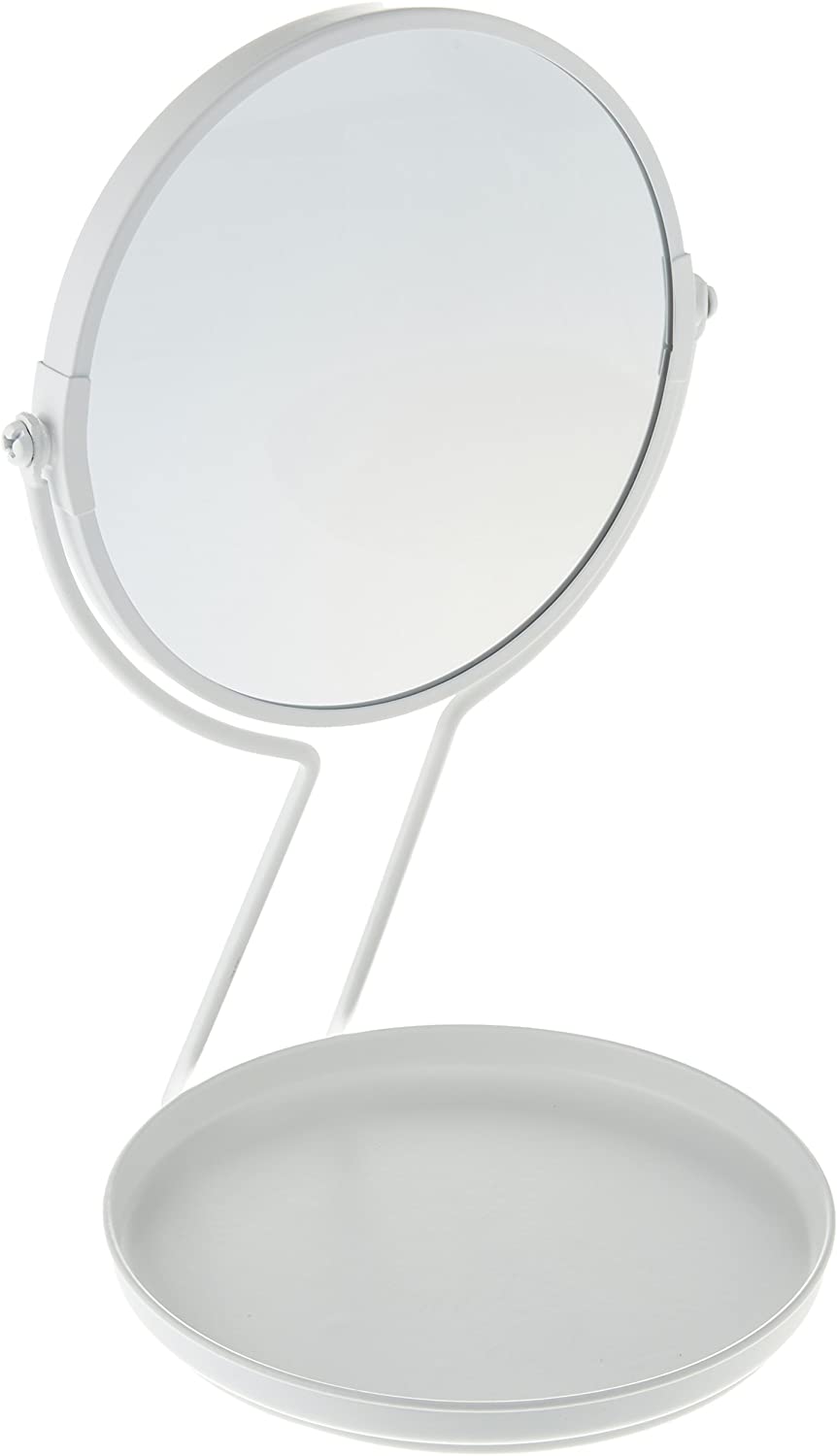 Umbra White Water Me Stand Magnifying Mirror, Bathroom 1005281 18 x 17.78 x 31.36 cm Metal Arch Mirror