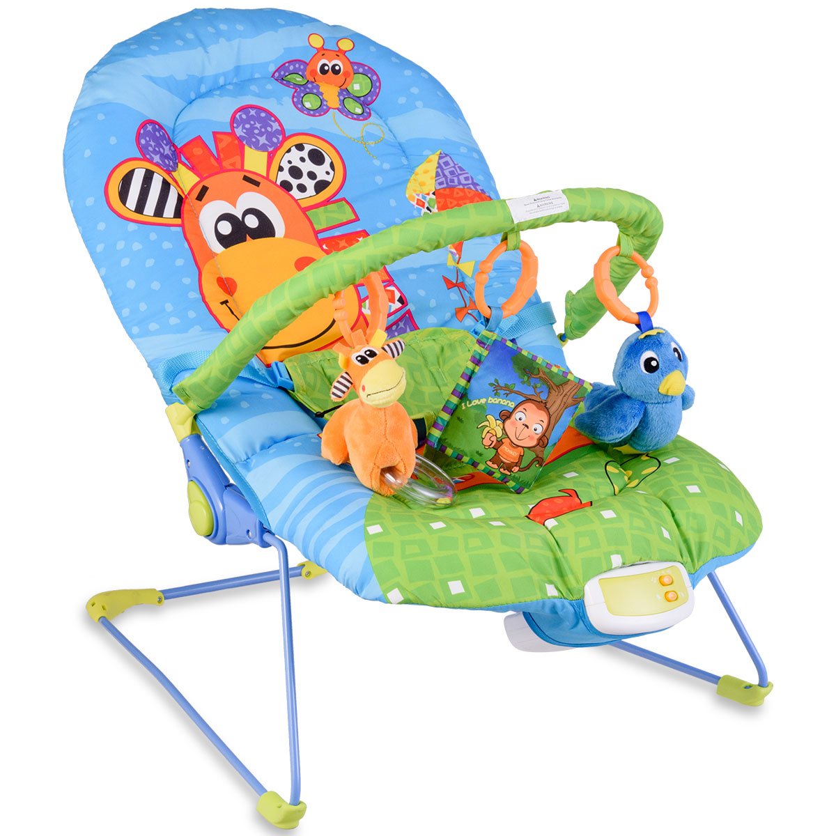 COSTWAY Baby Rocker Baby Cradle Swing Seat Baby Swing Baby Seat with Vibration Function Music (Model 1)