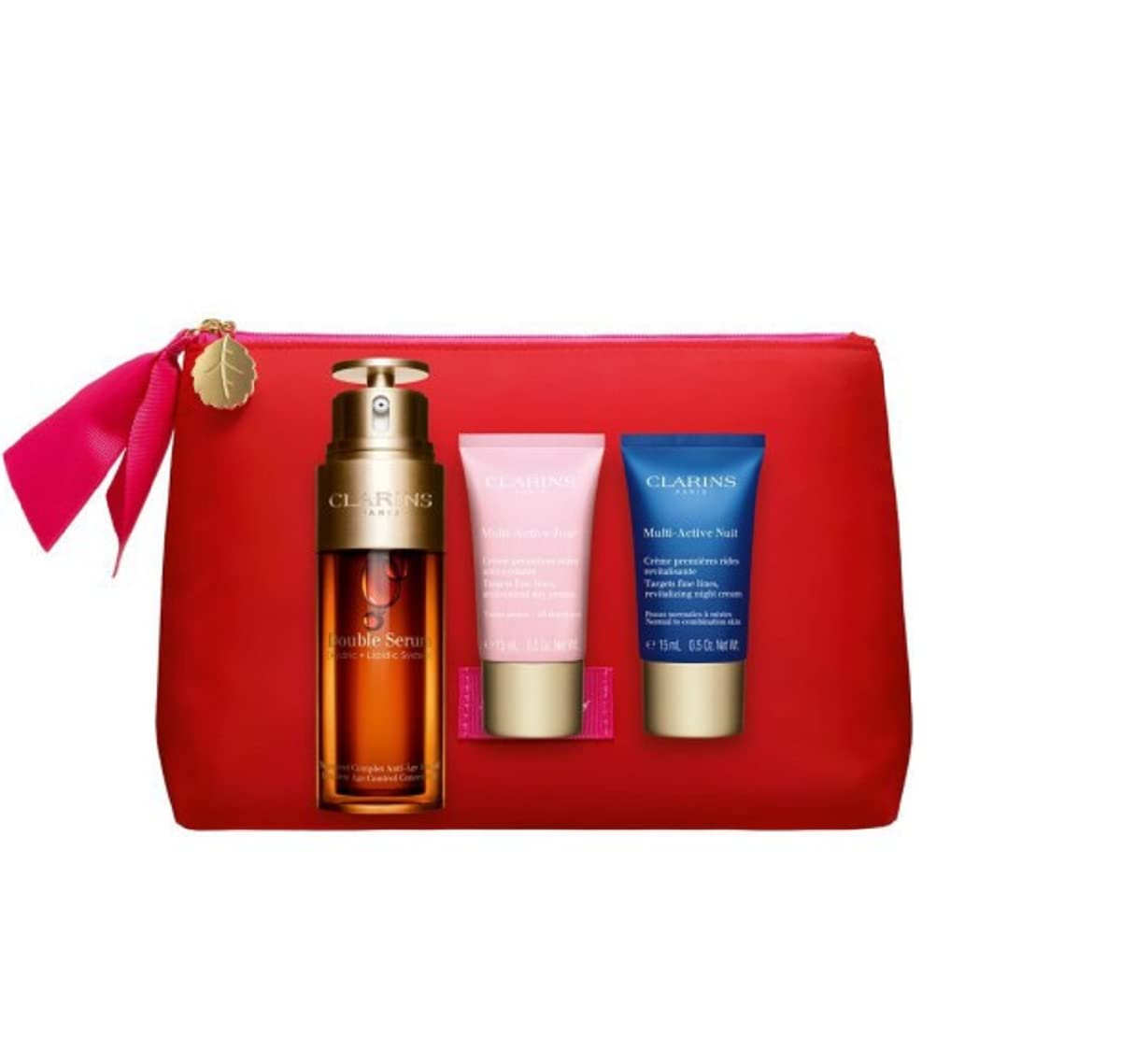 Clarins 3-piece double serum and multi-active collection in box