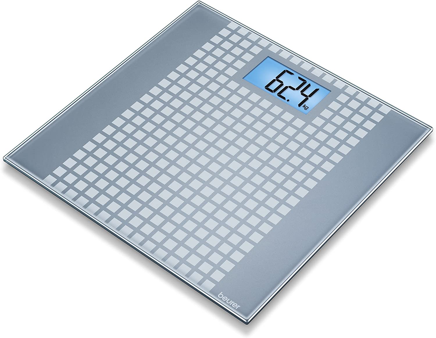 Beurer GS 206 Squares Glass Scale, Grey