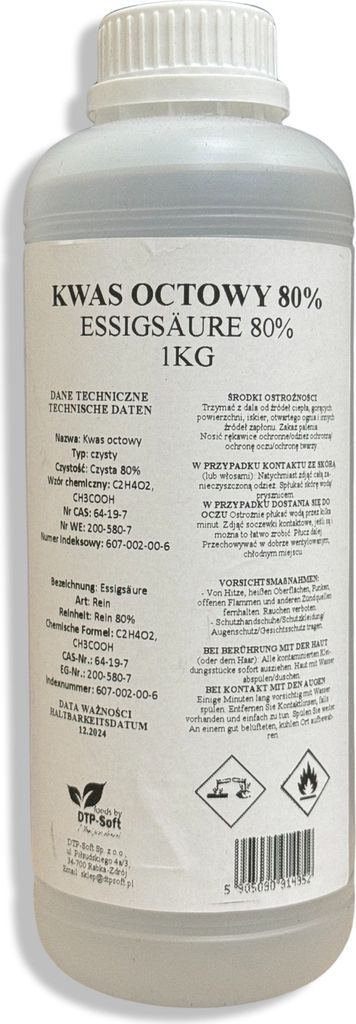 1l acetic acid 80% | 1kg | vinegar essence 1 liter