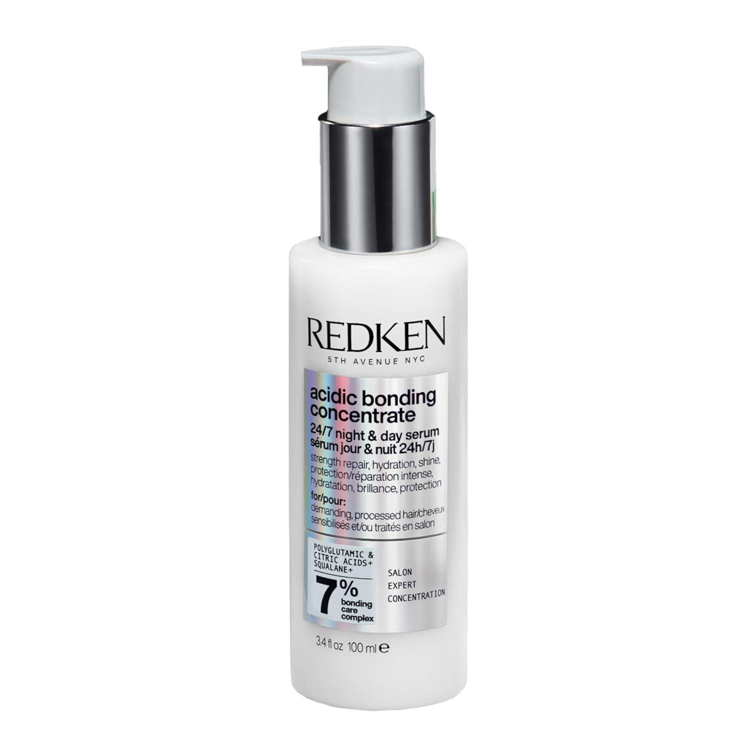 Redken Nourishing Bonding Serum, Regenerates and protects against daily damage, Deep repair for stronger hair, Vegan, Acidic Bonding Concentrate 24/7 Night & Day Serum