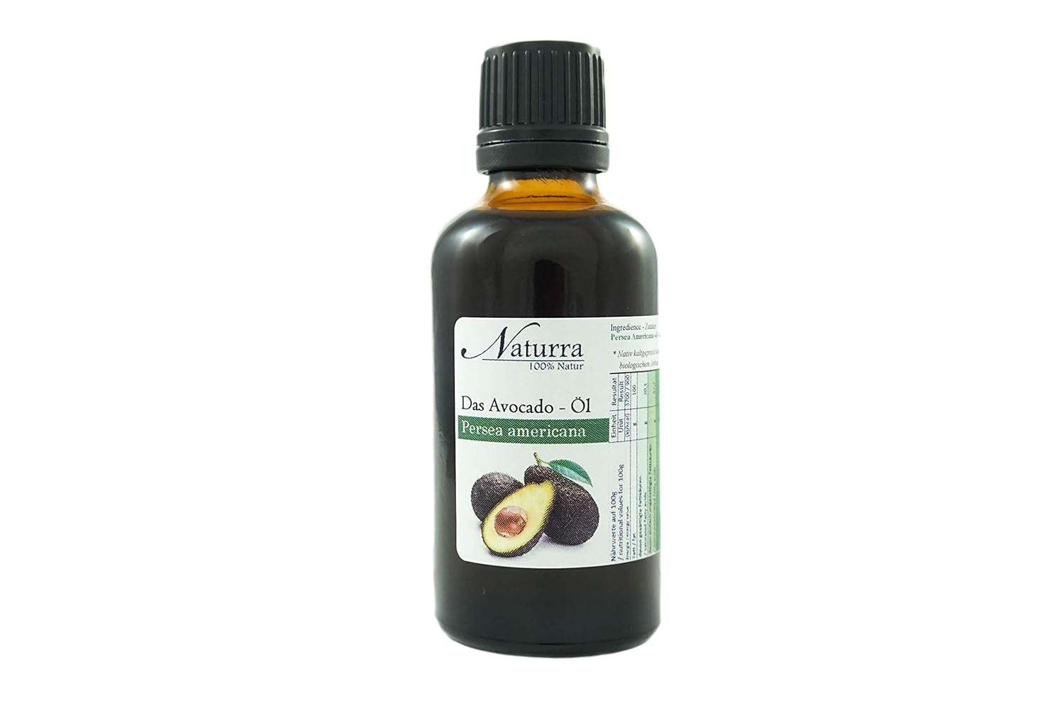 Naturra Avocado Oil Organic Cold Pressed 50 ml Glass Unrefined Vegan Body Oil