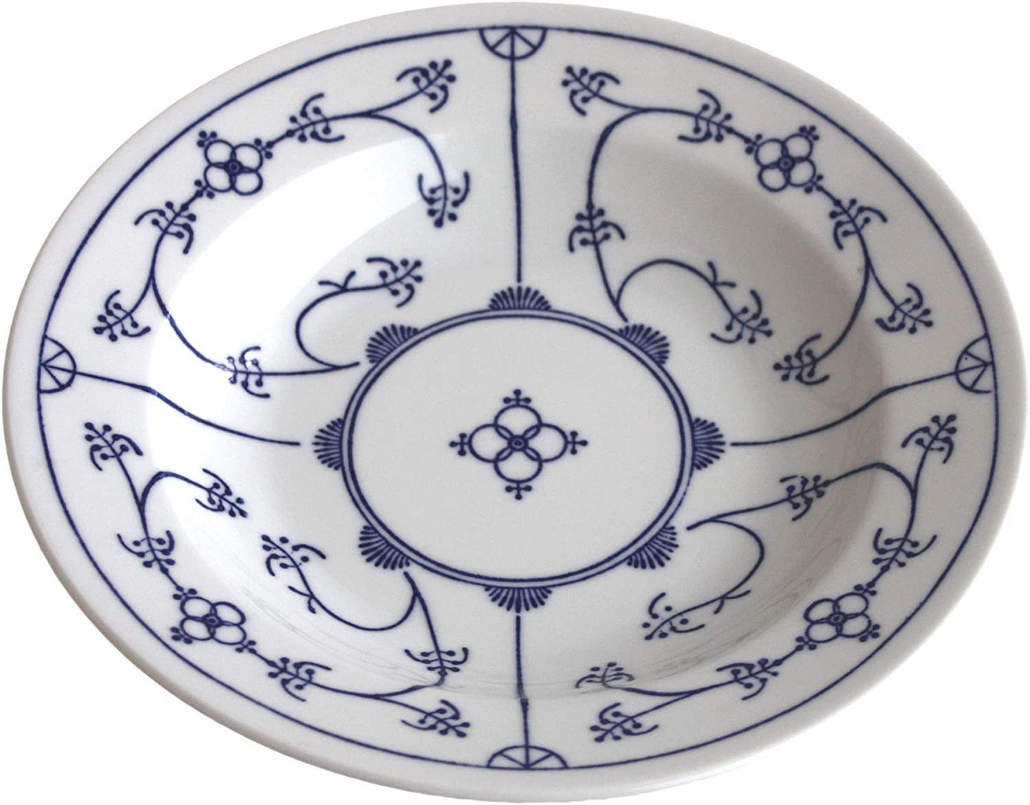 KAHLA Saks – Straw Bllumen Pattern – Soup Plate – Diameter 22 cm Deep Plate – Porcelain – Blue/White