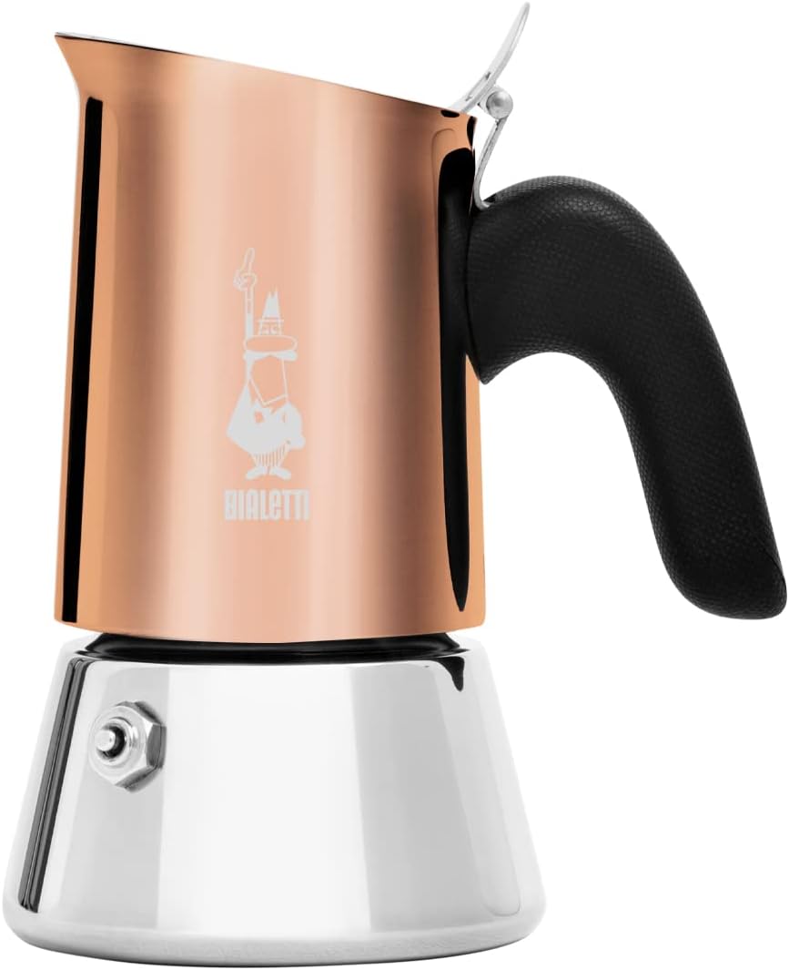 Bialetti New Venus Bronze 2-Coffee Machine, Anti-Fire Handle, Not Induction Compatible, 2 Cups (85ml), Stainless Steel Bronze