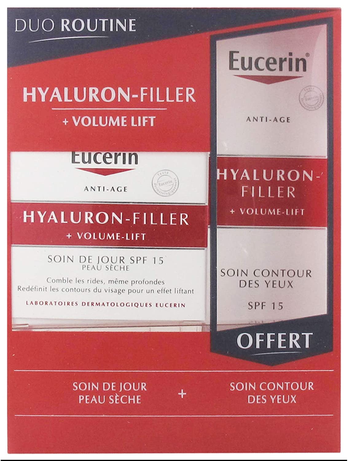 Eucerin Hyaluronic Filler + Volume Lift Day Cream SPF15 Dry Skin 50 ml + Eye Care SPF15 15 ml Free