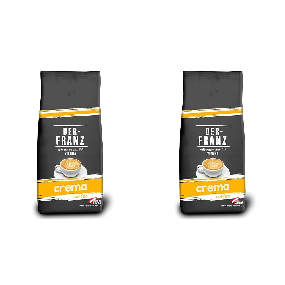 DER-FRANZ Coffee Crema, Intensity 4/5, 100% Arabica, Whole Coffee Beans, 1000 g (Pack of 2)