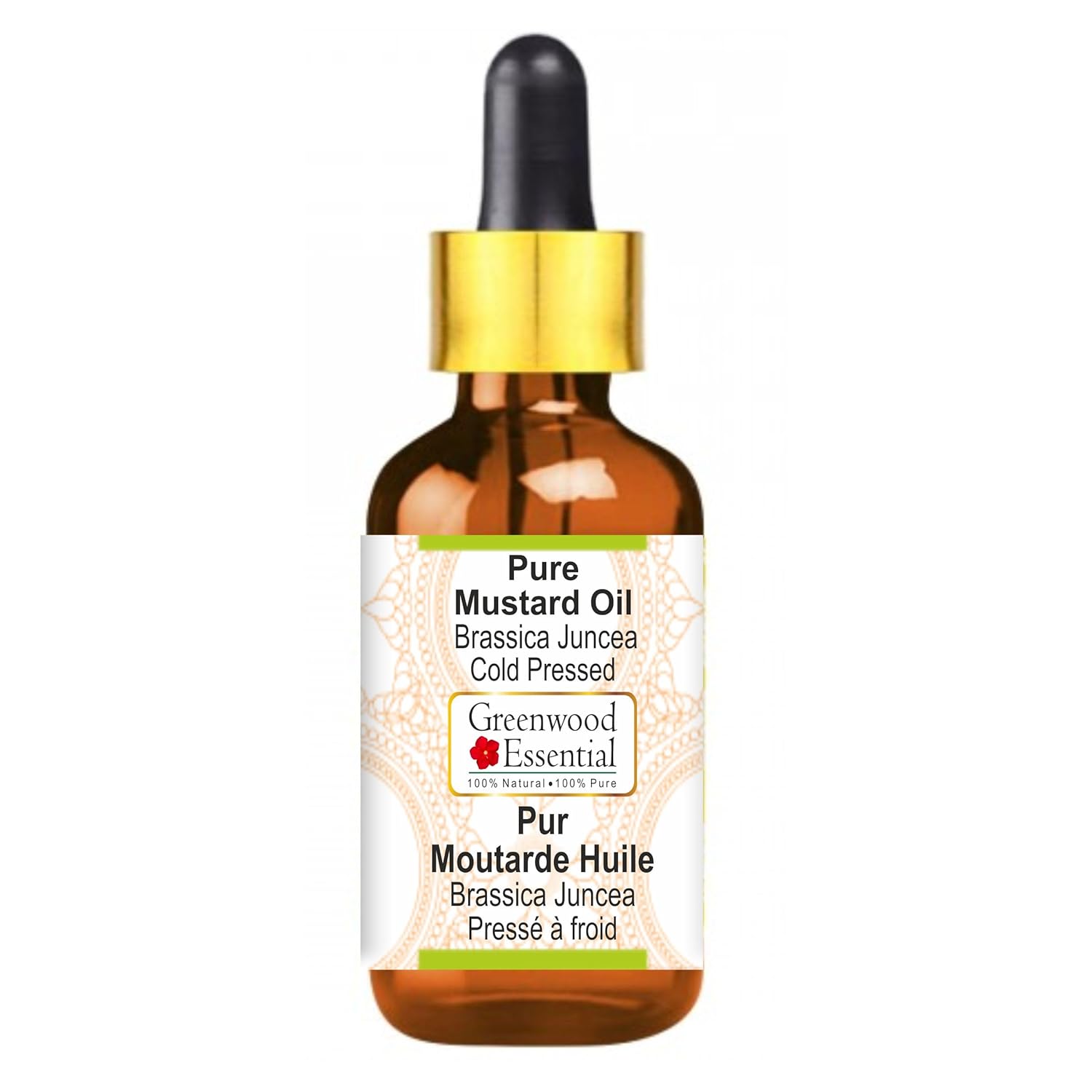 Greenwood Essential Natural Pure Mustard Oil (Brassica Juncea) with Glass Dropper Cold Pressed 5 ml (0.16 oz)