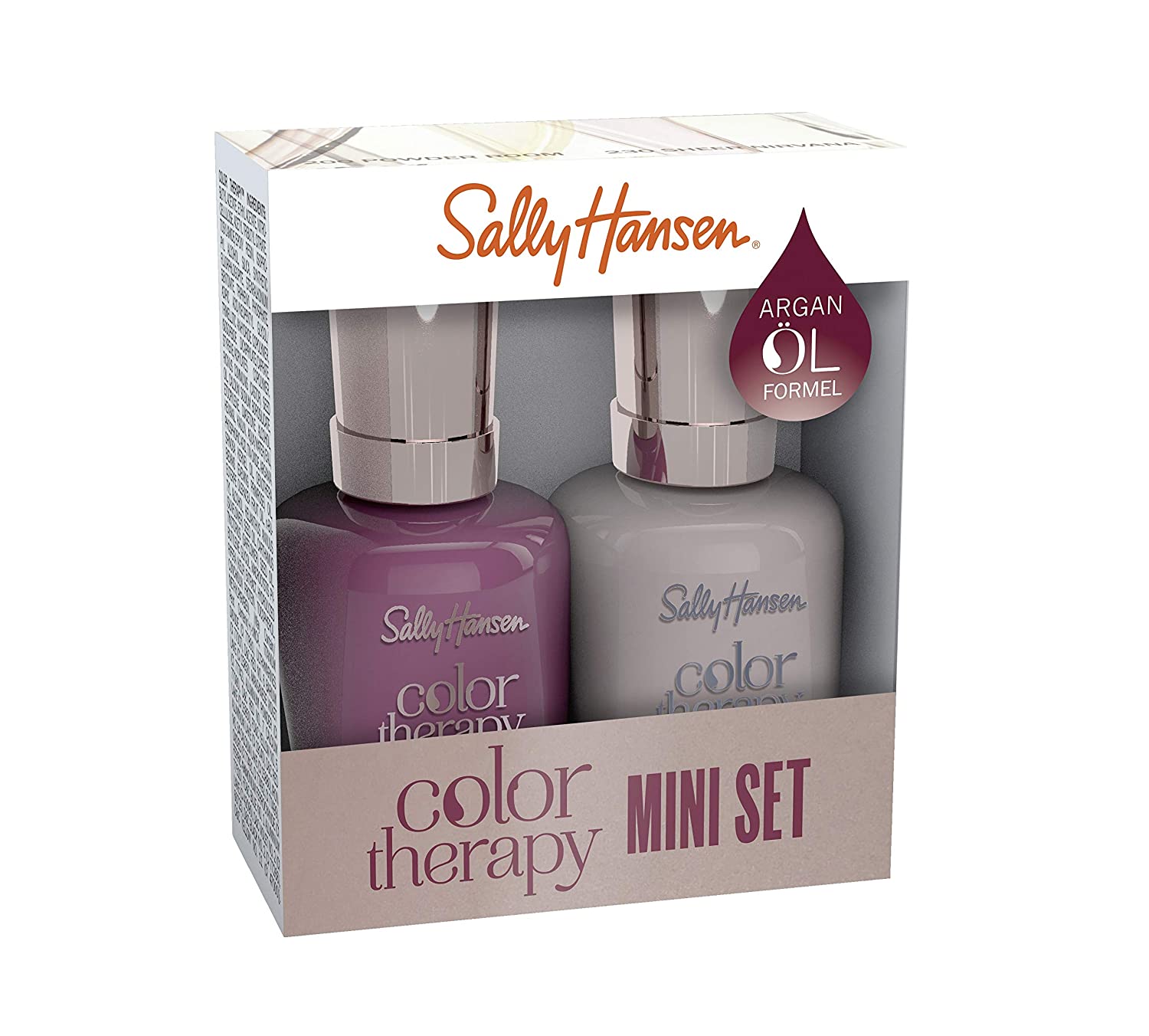 Sally Hansen Color Therapy Nail Polish Mini Duo Pack Colour 380 + Colour 492 Ohm My Magenta + Rose Diamond 10 ml, ‎rose
