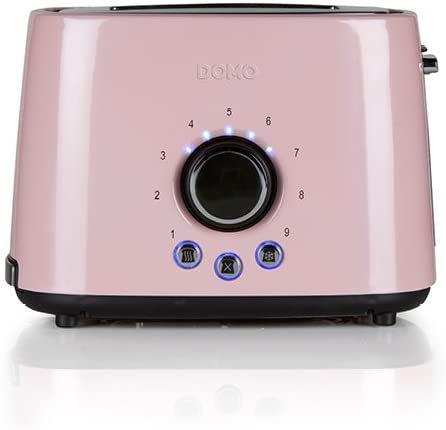 Domo DO952T Stainless Steel Pastel Toaster, Pink