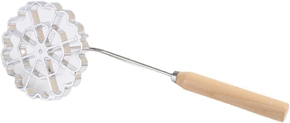 Professional waffle machine, Swedish rosettes, timbale, extended wooden handle, non-sticky coating