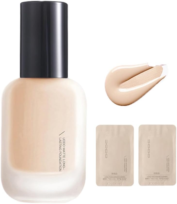 Liquid Foundation, Concealer, Waterproof and Bright Lasting Foundation, Invisible Foundation Make-Up, Moisturizing Light Foundation, Suitable for All Skin Tones, Matte W02 Brighten