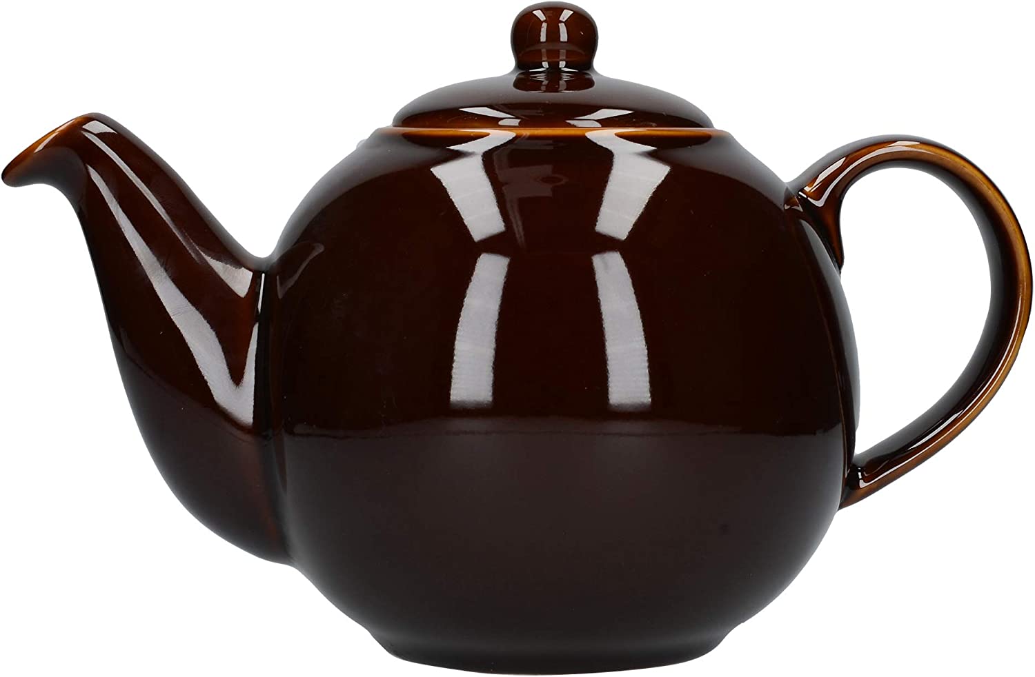 London Pottery 6 Cup Globe Teapot Rockingham Brown
