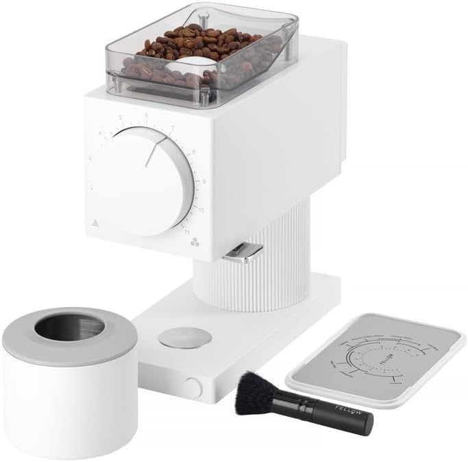 Fellow Ode Gen 2 Automatic Coffee Grinder, White, 31 Grinding Levels, 2nd Generation Beans, Anti-Static Technology, 220V
