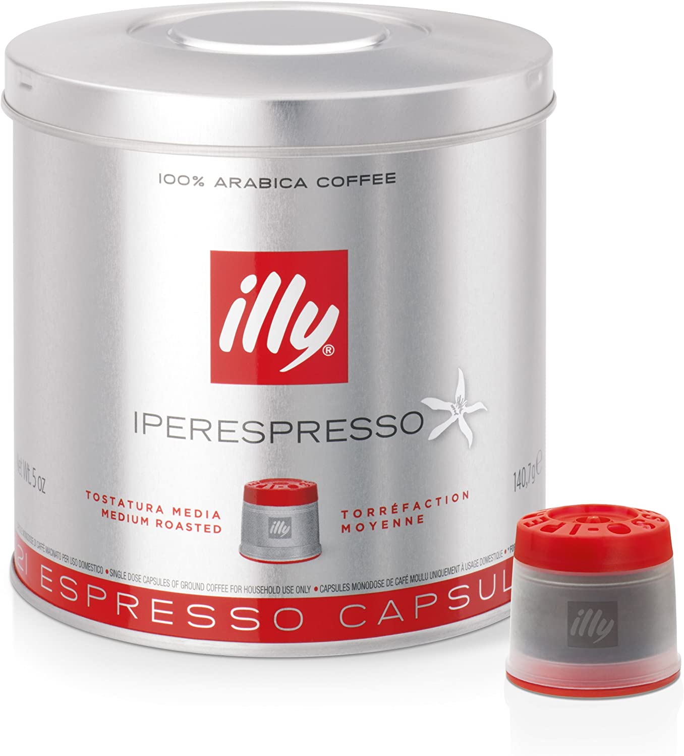 2 x TIN OF 21 ILLY IPERESPRESSO COFFEE CAPSULES CLASSIC RED