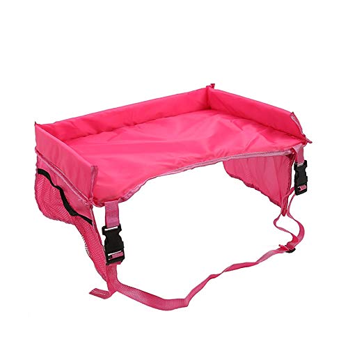 KGCA Baby Car Seat Tray Pram Kids Toy Food Water Holder Desk Kids Portable Table For Car New Child Table Playpen Rose Red