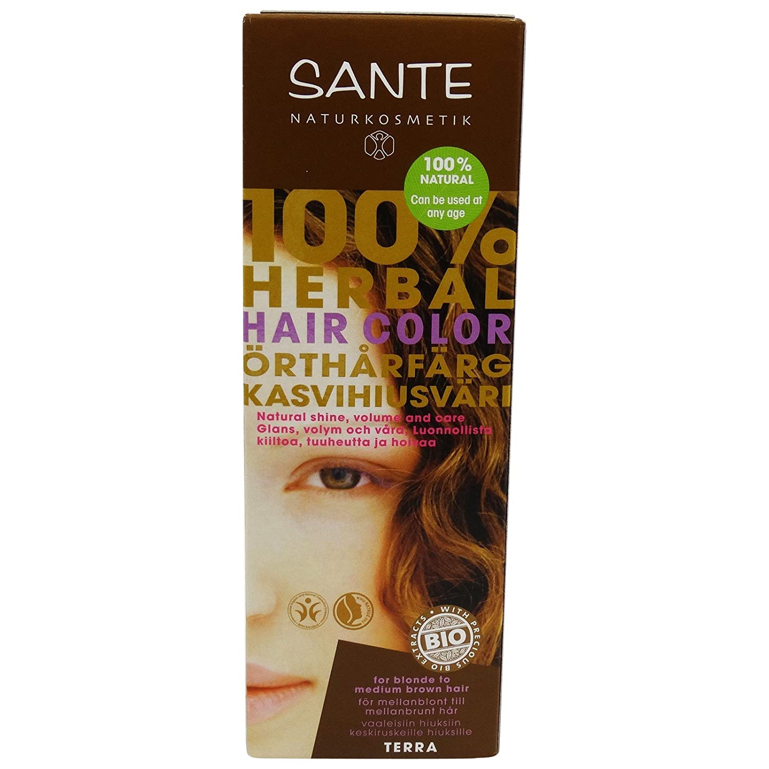 shop bio yumi Sante Herbal Hair Colour – Terracotta – Without Peroxide and Ammonia – Free from Artificial Colours – Vegan, ‎gold