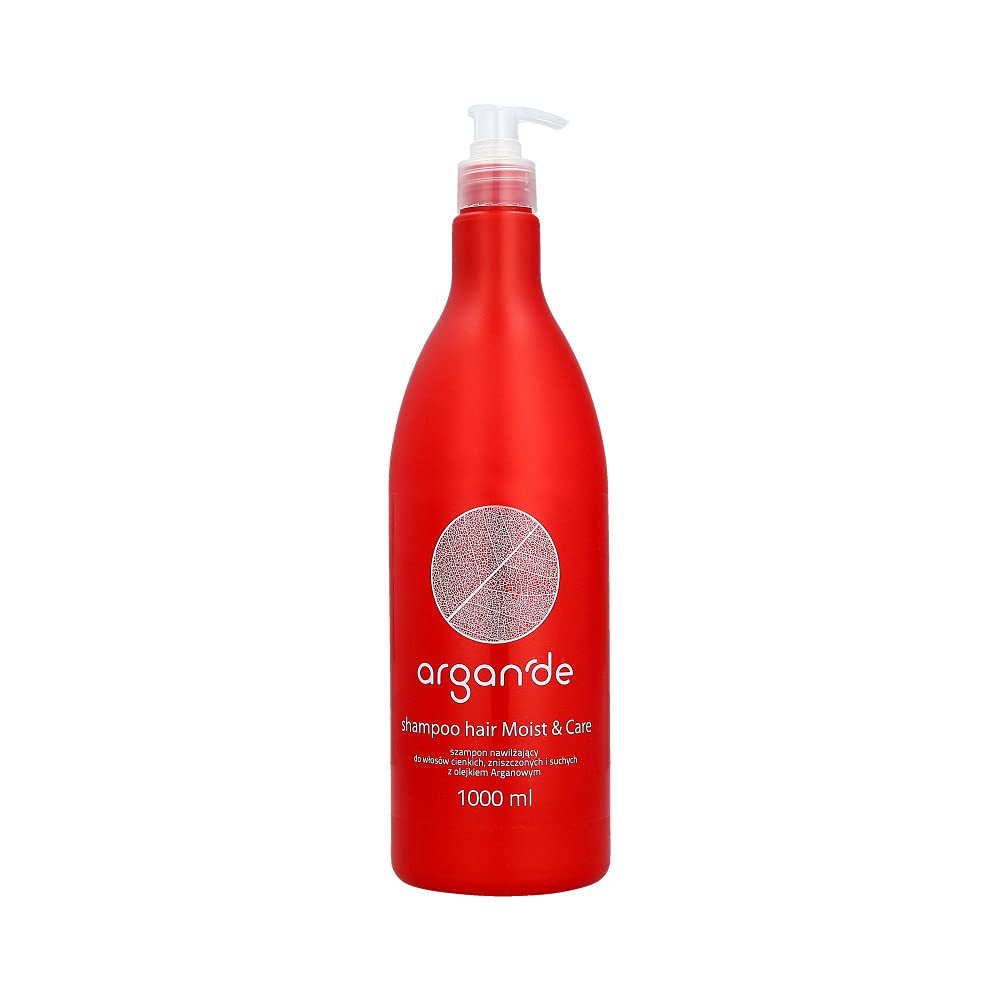 Argan De Shampoo with Argan Oil for Thin, Dry and Stressed Hair – 1 Litre with Pump