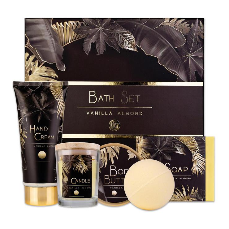 accentra - Women's LUXURY 5-piece gift set - bath set gift with scented candle, soap, hand cream, body butter & bath bomb - wellness set for women & girls for birthdays & special occasions