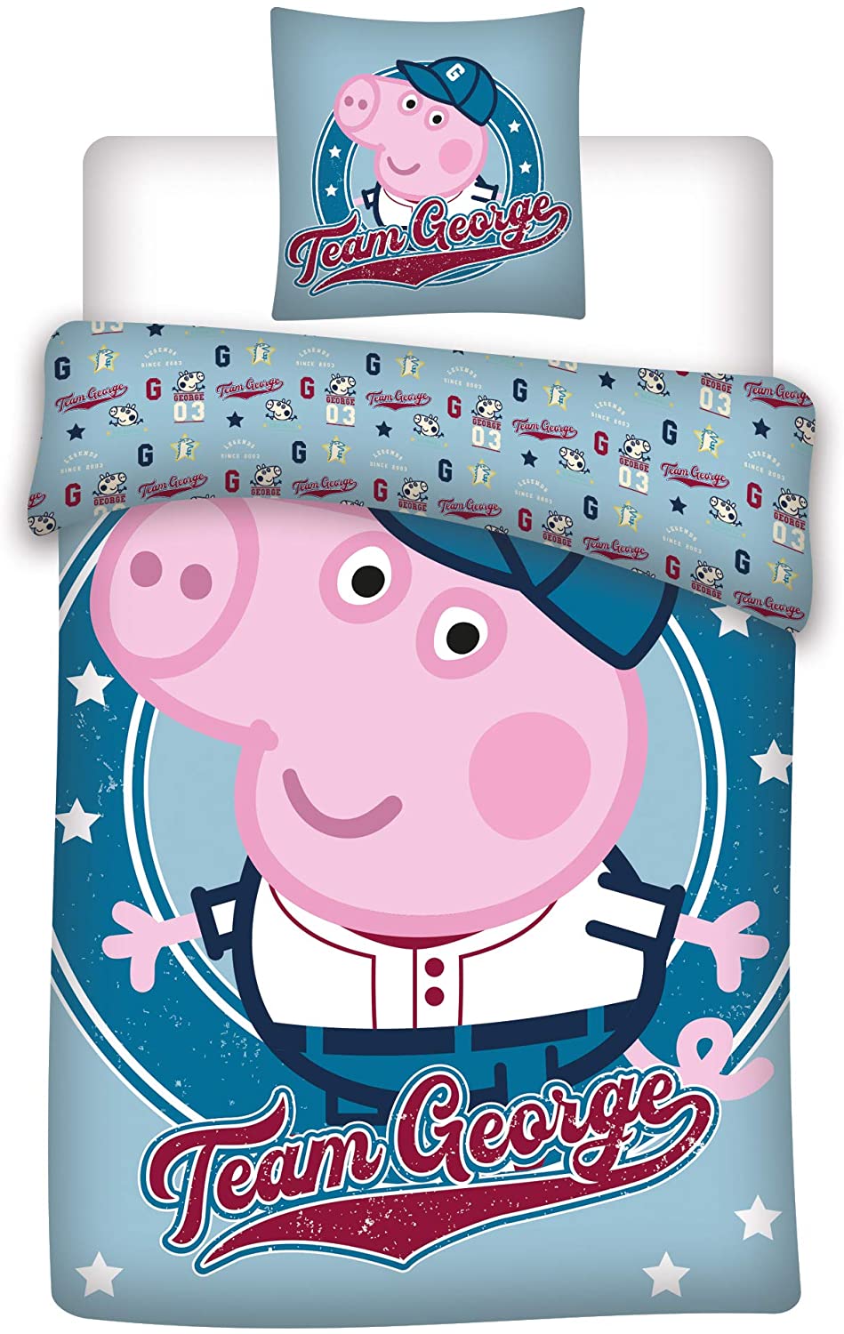 Arle-Living Baby Bedding Set Reversible Peppa Pig George - Renforcé 100 X 1