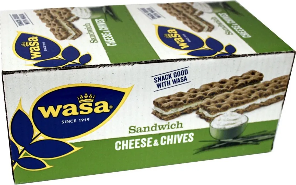 24X Wasa Sandwich Cheese Chives, Crispbread 37G Bar #1