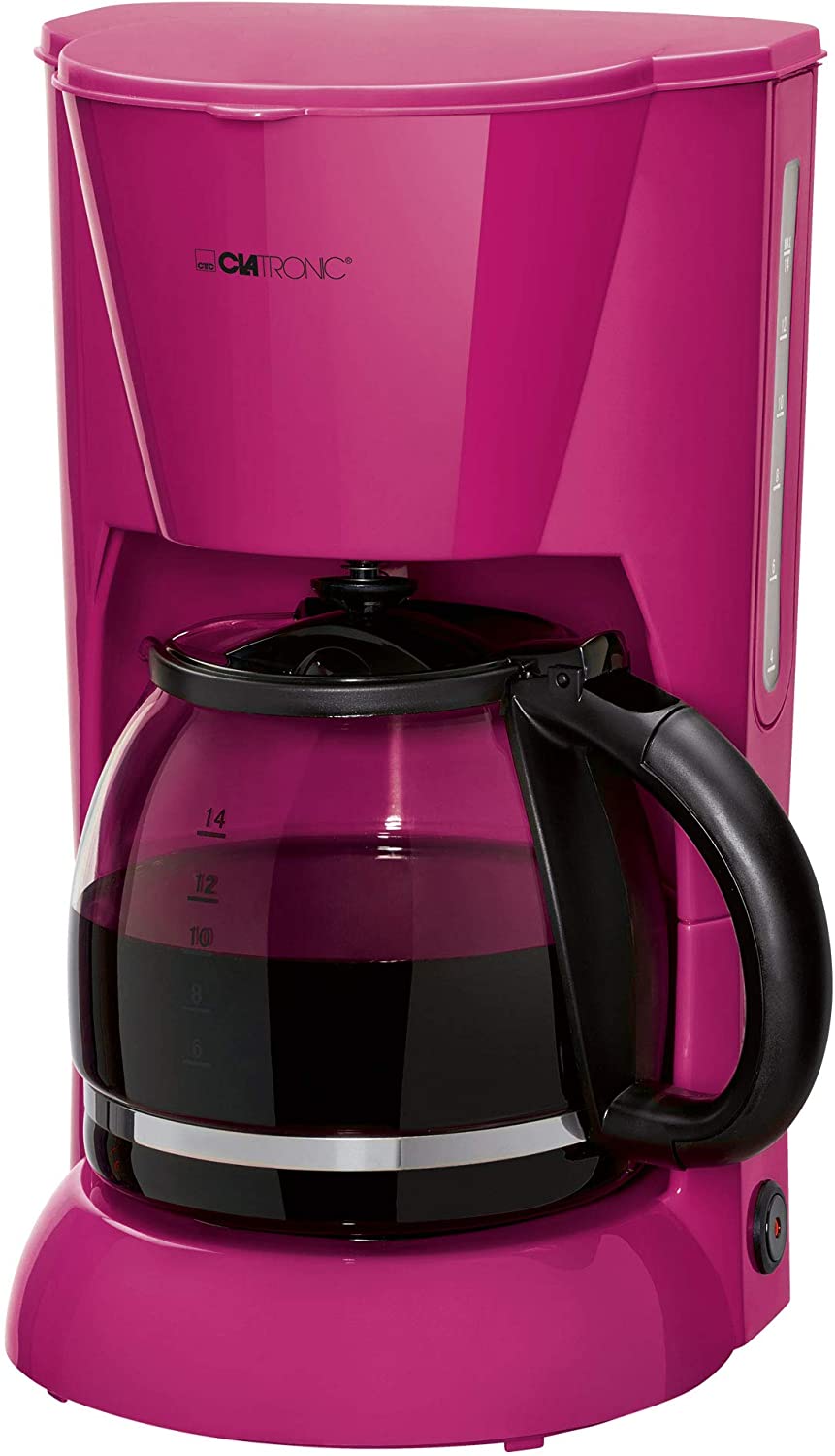 Clatronic KA 3473 Filter Coffee Machine for 12-14 Cups, Drip Protection, Warming Plate, Automatic Shut-Off, Water Level Indicator, Blackberry
