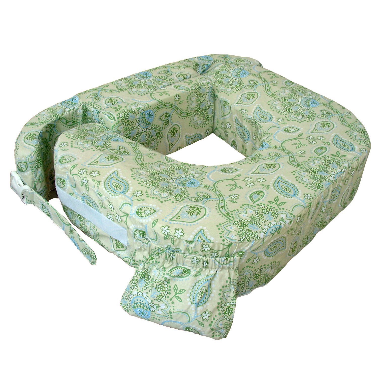 Twin Pillow in Green Paisley