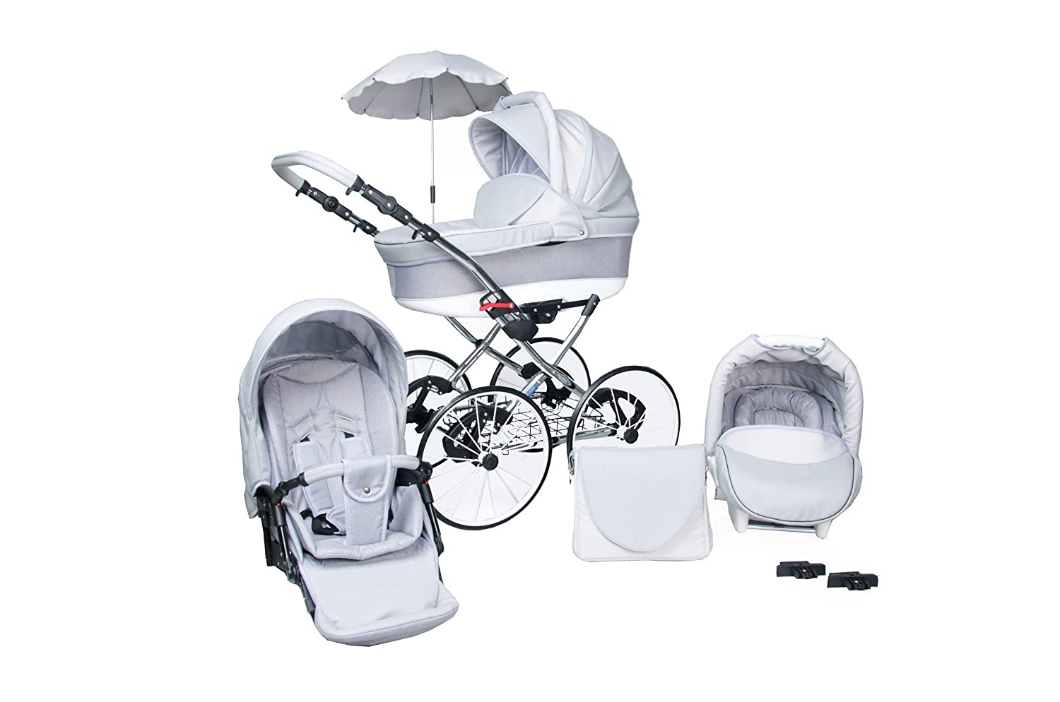 Skyline Classic Retro Style Lux Combination Pram and Pushchair, 3-in-1 Travel System, Car Seat (Isofix)
