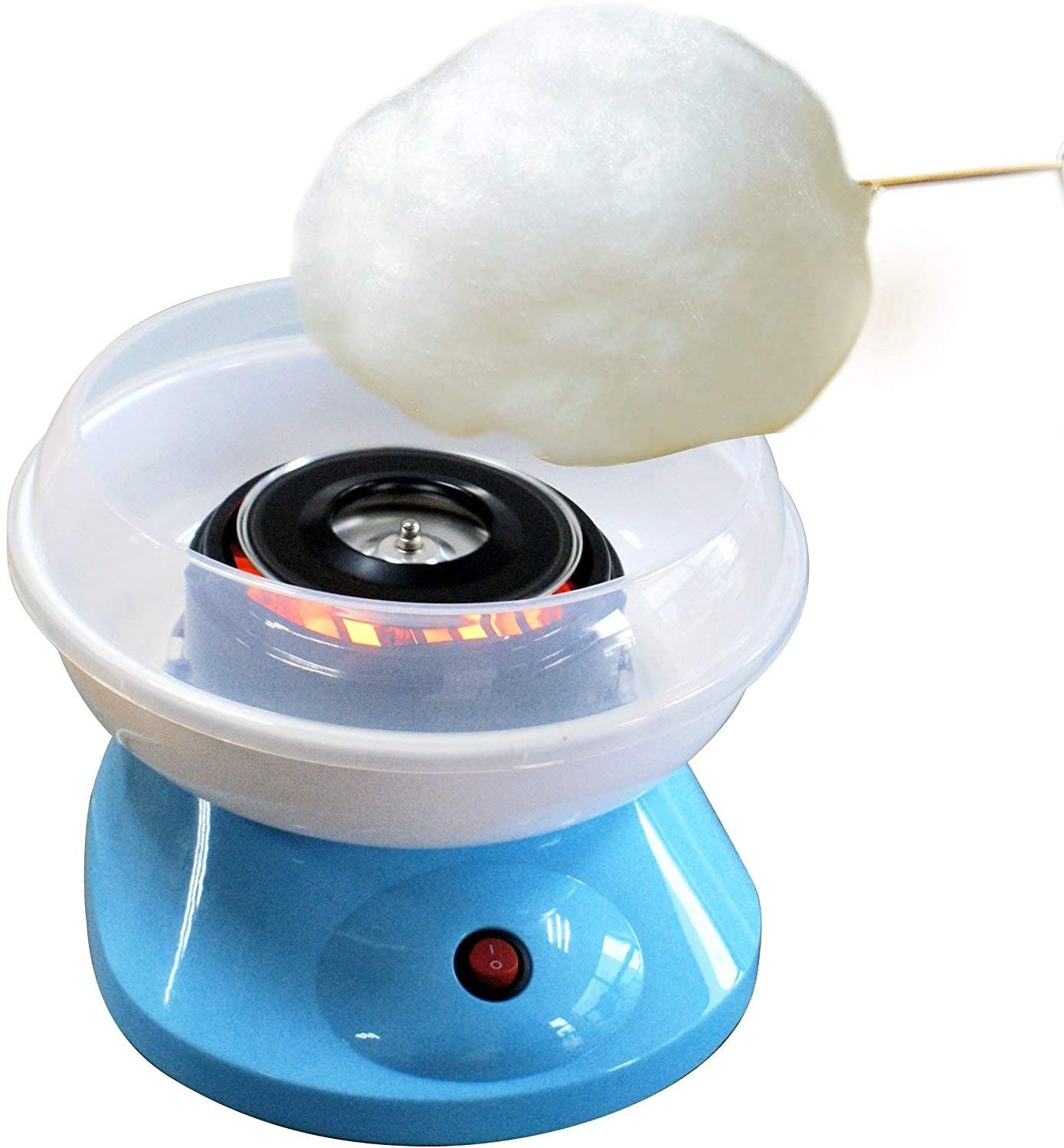 Syntrox Germany Electric Candy Maker Blue Cotton Candy Maker with Measuring Spoon and 10 Wooden Sticks