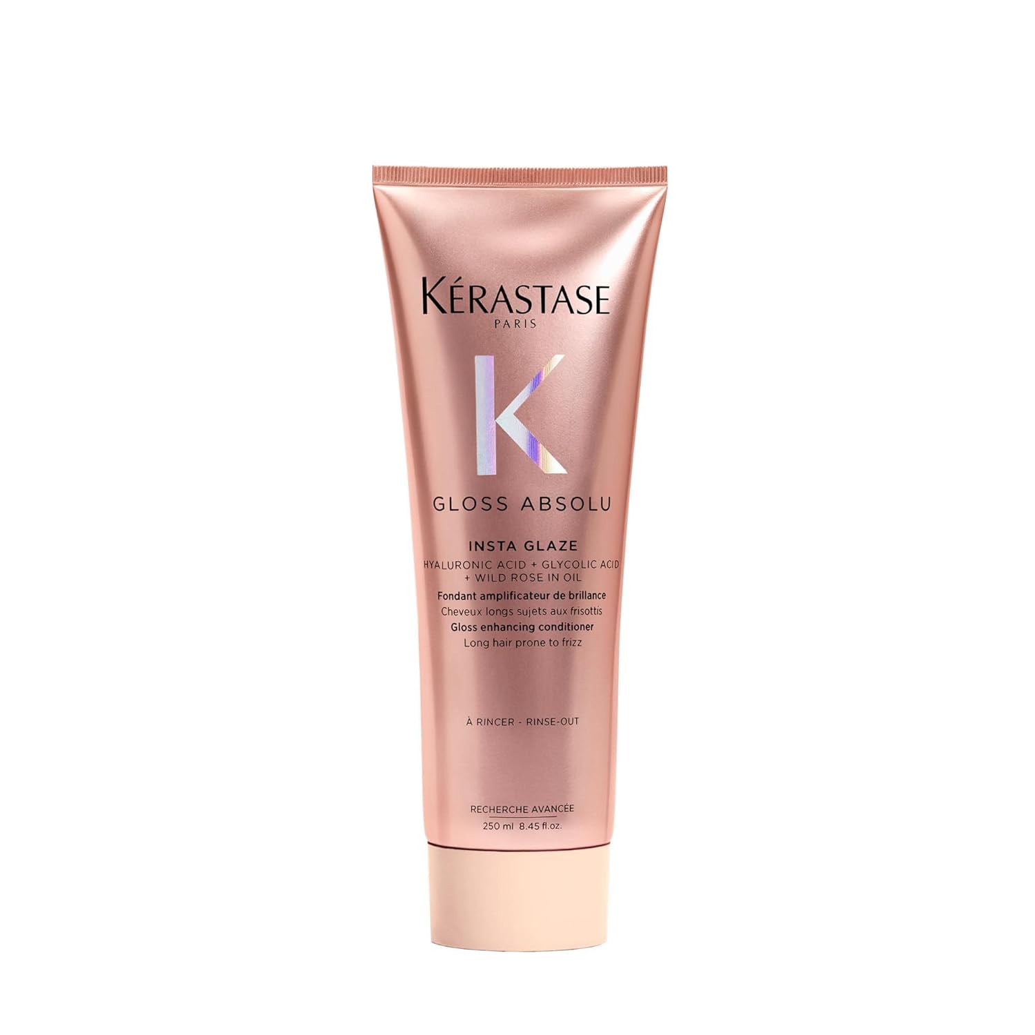 Kérastase Gloss Absolu Fondant Insta Glaze, Conditioner for Long and Frizz Prone Hair, with Hyaluronic Acid, Glycolic Acid and Wild Rose Oil, for Intense Shine and Volume, 250 ml