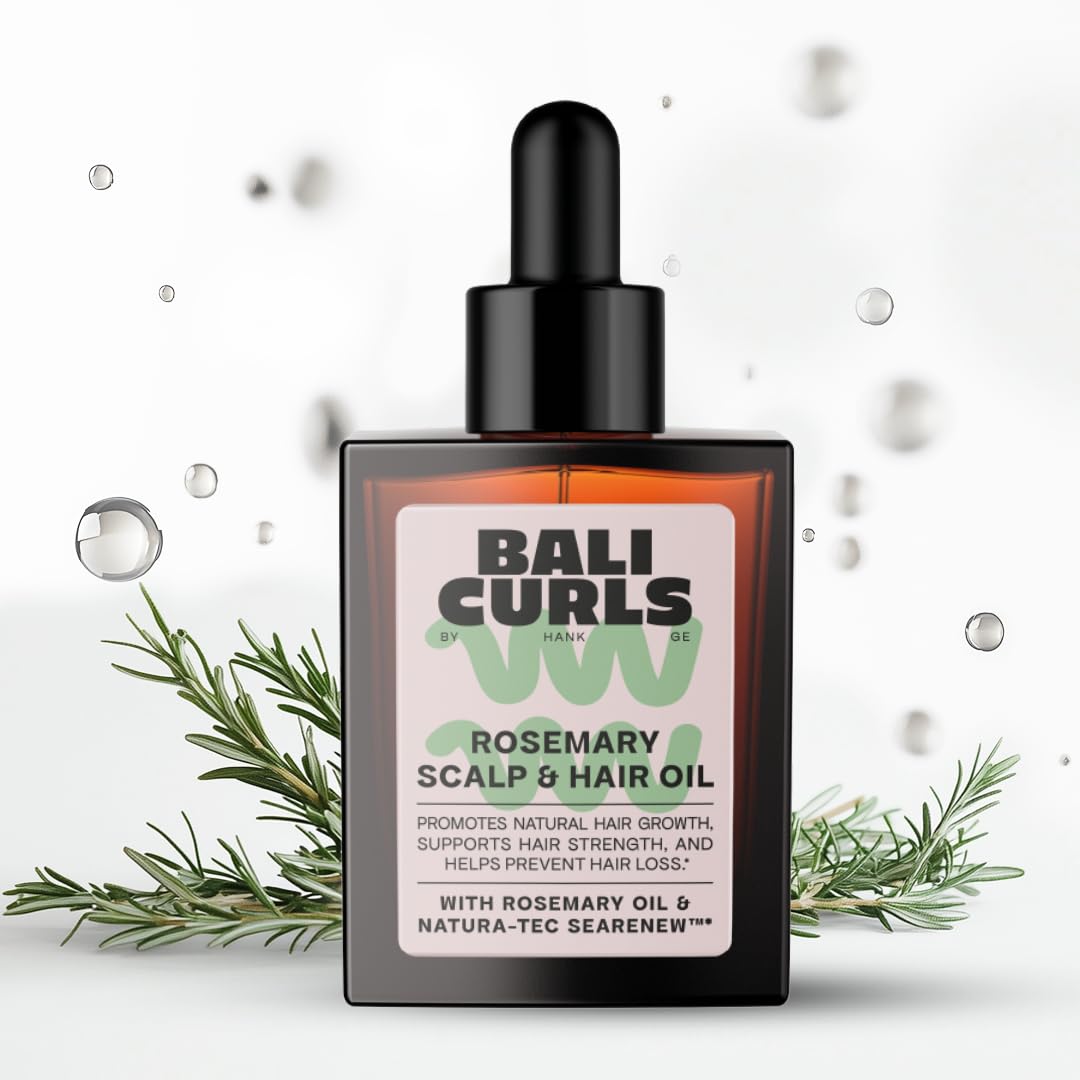 Bali Curls Rosemary Grow Scalp & Hair Oil - Hair Oil with Rosemary, Sapote Oil & Microalgae - Vegan Scalp Care & Hair Oil Treatment - Suitable for Curly Method - No Silicones & Sulphates - 50 ml
