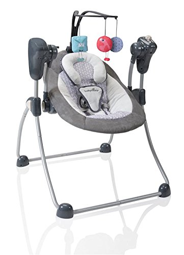 Babymoov baby swing Swoon Bubble zinc - swing / seesaw for babies, 8 melodies, backrest adjustable in 2 positions, incl. Timer