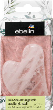 ebelin Gua-Sha-Rock crystal massage stone with storage bag, 1 pc