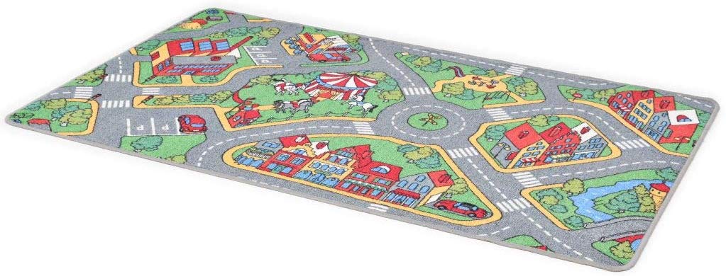 vidaXL Children\'s Play Mat Children\'s Room Play Rug Girls Rug Multicoloured Loop Pole 67 x 120 cm Butterfly Pattern