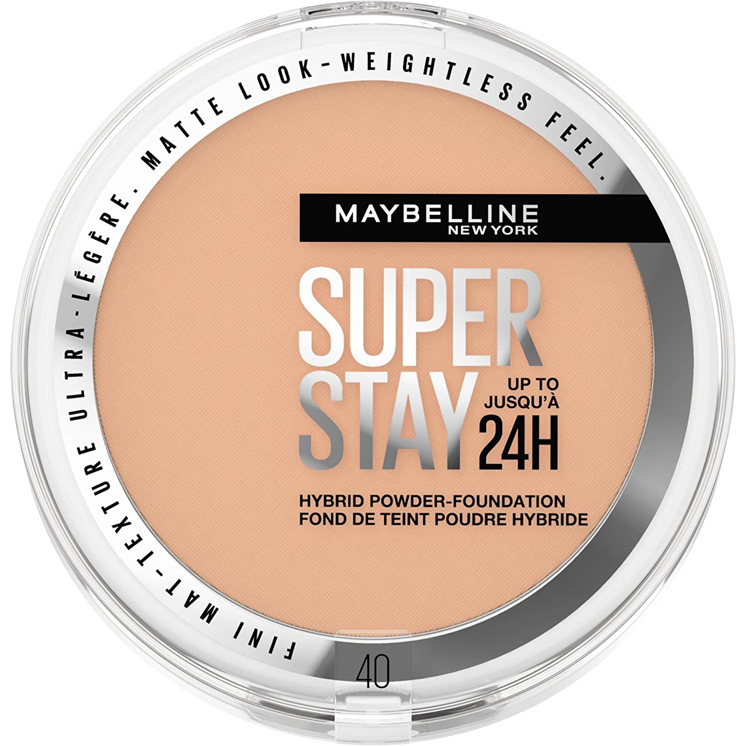Maybelline New York Powder Make-Up, Waterproof and Matte with High Coverage, Super Stay Hybrid Powder Foundation, #40, 1 Piece, ‎no.