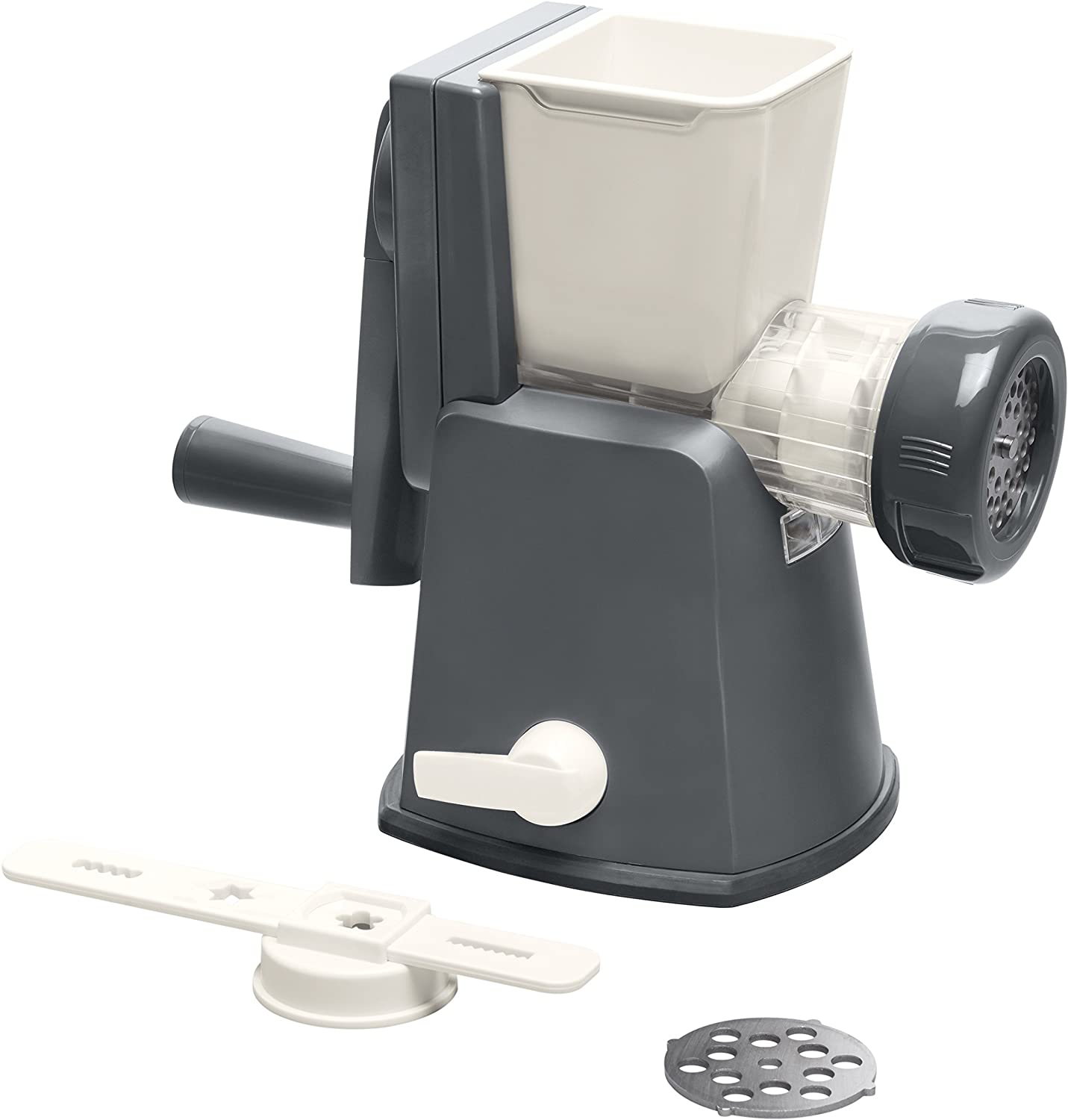 Lurch 200500 \"Base & Soul\" Rotary Grinder with Two Holes and Biscuit Attachment, Plastic, Iron Grey/White