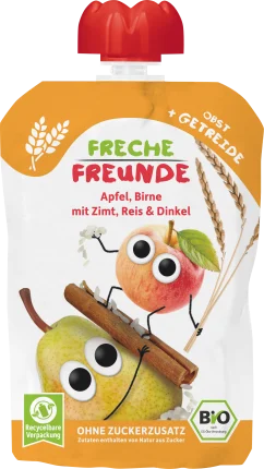 Squeeze apple, pear with cinnamon, rice & spelled from 6 months, 100 g
