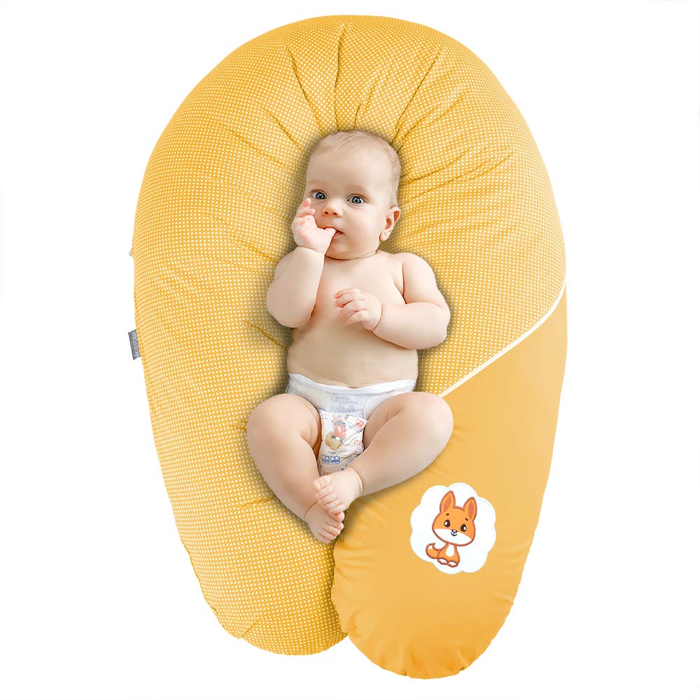 Sei Design Nursing Pillow Pregnancy Pillow with Zip Cover 190 x 30 cm - 170 x 30 cm Filling: fibre balls