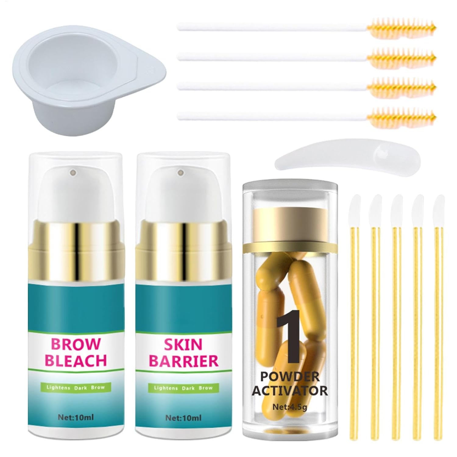 Eyebrow Bleaching Kit, Eyebrow Bleaching Kit, Easy to Use and Long Lasting Eyebrow Bleaching Kit with Tools for All Brows Types