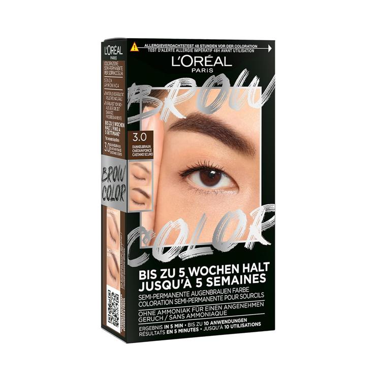 L'Oréal Paris L\'Oréal Paris Eyebrow Color for a Radiant and Perfectly Groomed Look, Ammonia-Free Eyebrow Color, Up to 10 Applications per Pack, Brow Color, 1.0 Black