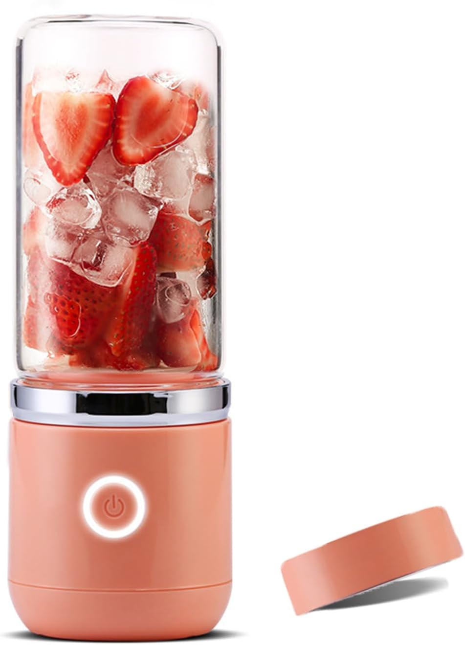 Tragbarer Mixer 350ml, USB Mini Mixer Blender mit Glasbecher standmixer glas für Shake, Smoothie, Gemüse, Obst (Orange)