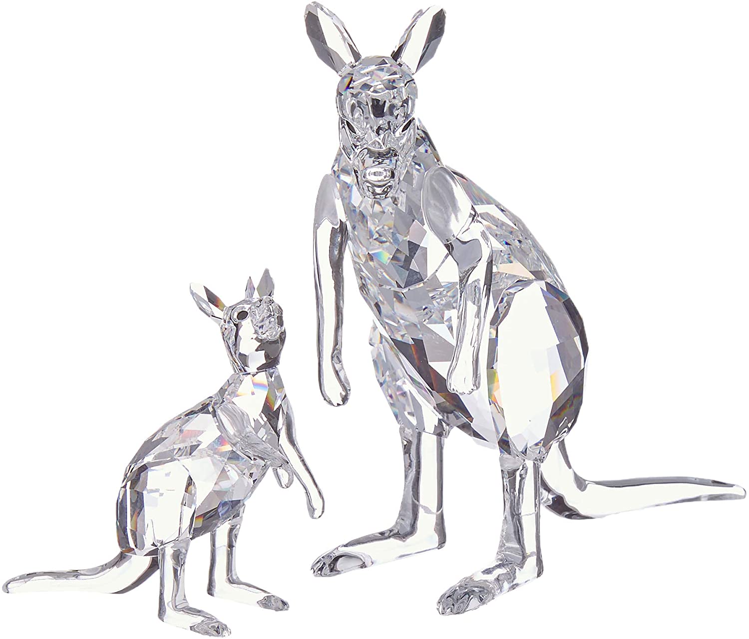 Swarovski Kangaroo Mother with Baby Transparent