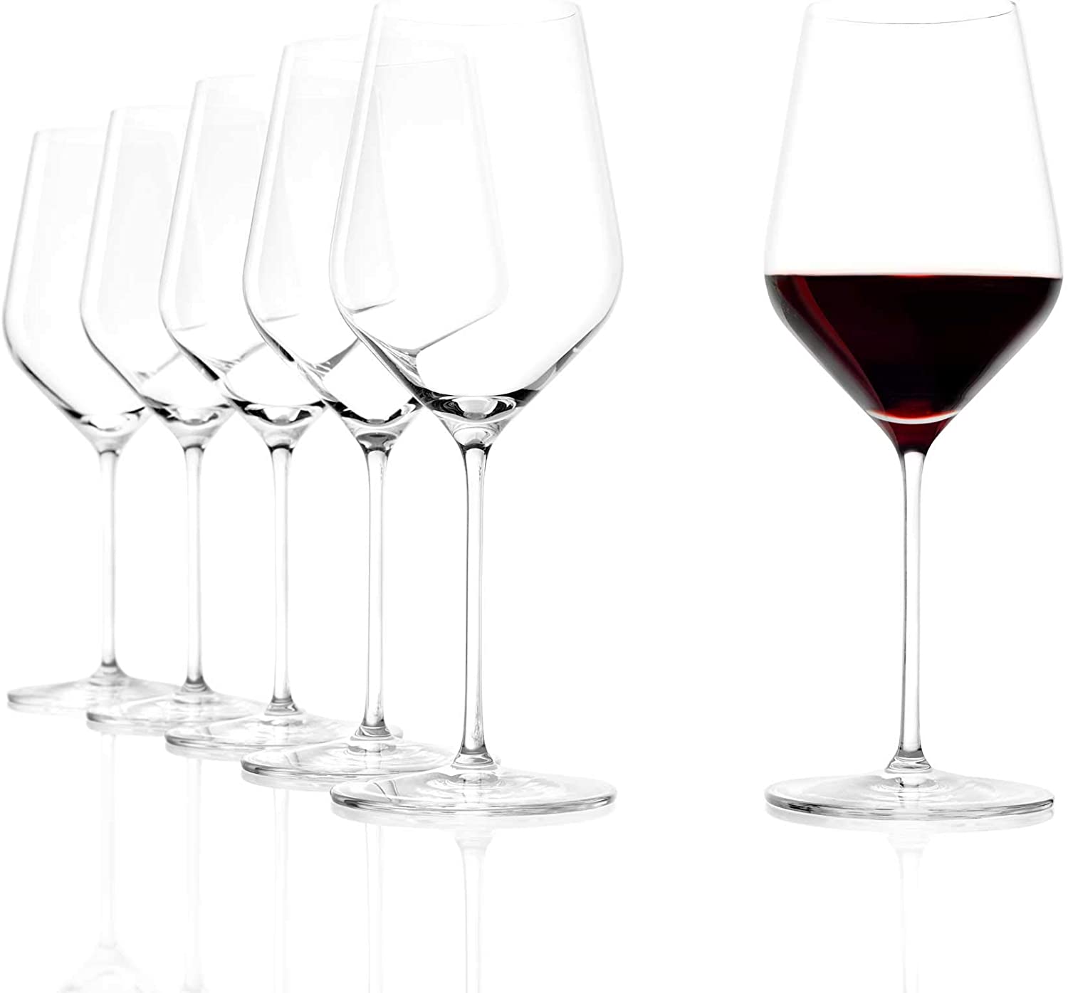 Stölzle Lausitz Starlight Glasses Wine Glasses Highly Functional Wine Goblets Dishwasher Safe Set of 6