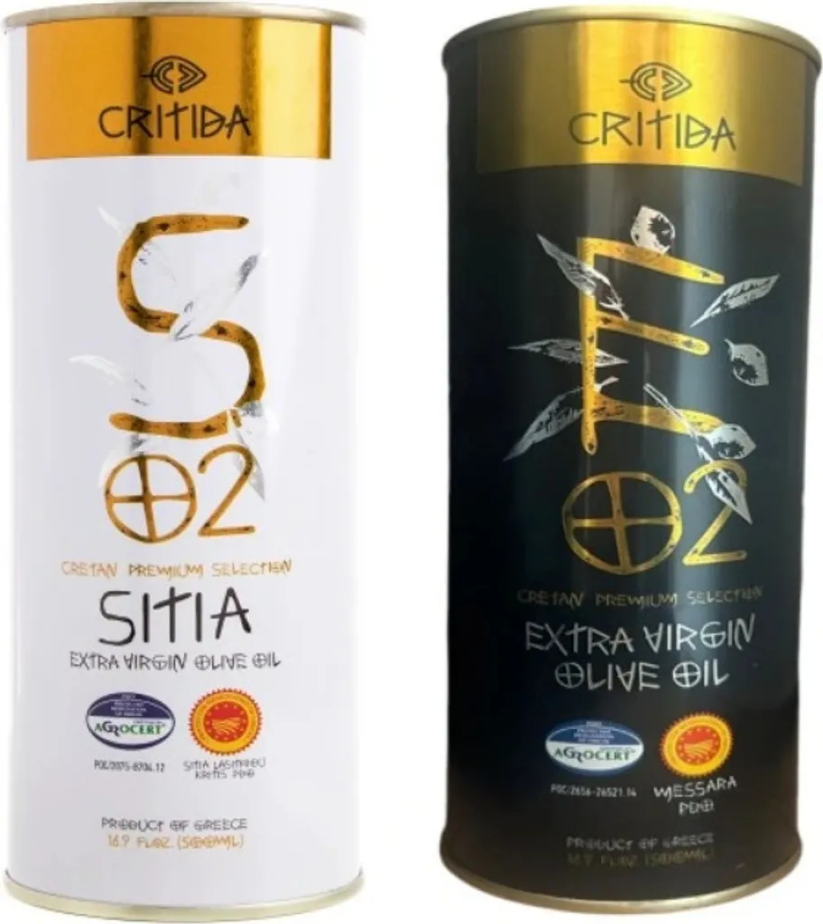 2er-Set Öle, Olivenöl, Extra Vergine, 2x500ml, griechische Olivenöle, Griechisches Sitia CRITIDA Premium, Öl, griechische lebensmittel