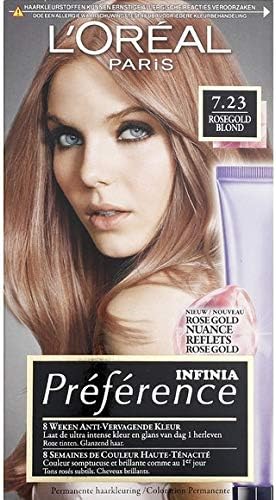 L'Oréal Paris - Hair Color No. 7.23 Rose Gold Blonde Infinia Preference Set of 210 ml. per piece.