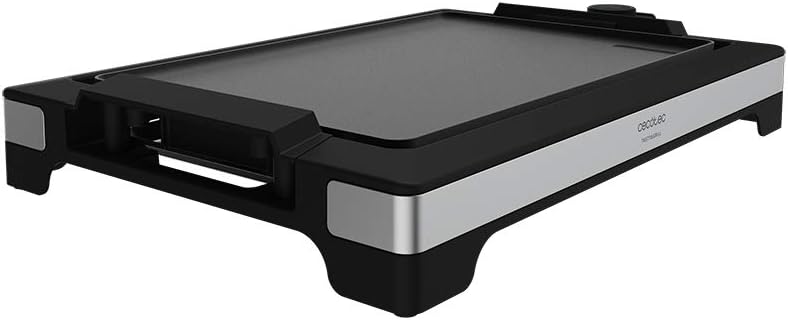 Cecotec Tasty & Grill 2000 InoxStone Electric Grill Plate 2000 W Design Structure and Stainless Steel Finish Adjustable Temperature Control and Non-Stick Coating Plate with Frying Surface (Inox)
