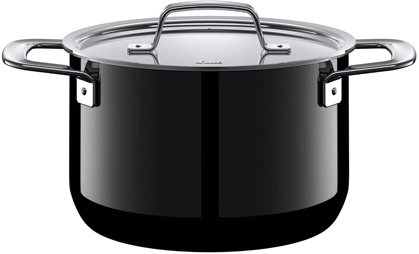 Silit Zeno Black Cooking Pot Height 20 cm Metal Lid 3.7 L Silargan Functional Ceramic Induction Pot Black