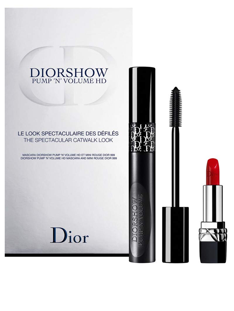 Christian Dior Diorshow Pump\'n\'Volume Eye Make-Up Set Mascara 10 ml + Lipstick Mini Rouge Dior 999